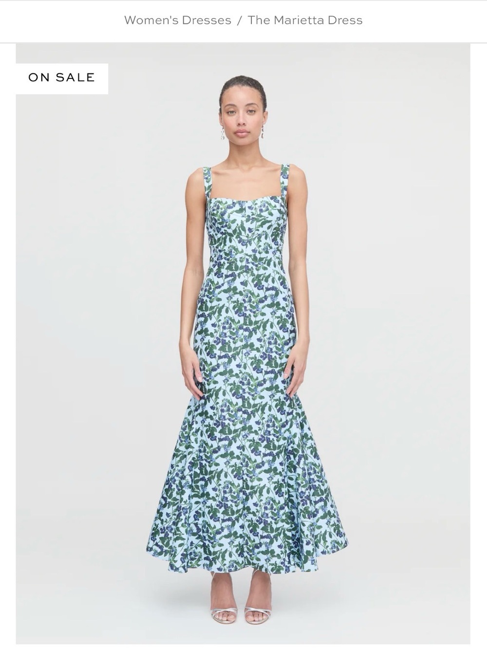 Hill House Marietta Dress with Navy Floral and Green Leaves Size 10